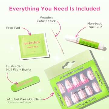 PaintLab Pink Coquette Press-On Nails Manicure Kit 24-Piece