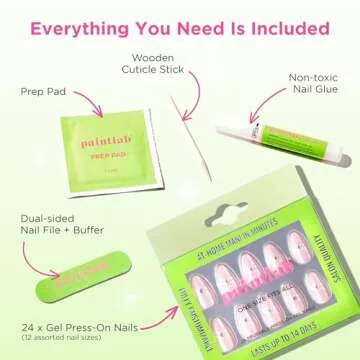 PaintLab Pink Coquette Press-On Nails Manicure Kit 24-Piece