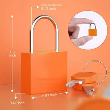 5Pcs Small Locks with Keys, Multicolor Luggage Locks ABS Plastic Covered Copper Keyed Padlock for Suitcase, Backpack, Gym Locker, Jewelry Box