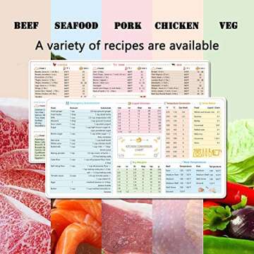 2 Pack Magnetic Cheat Sheets Cookbook Cooker Compatible with Air Fryer Cooking Times Quick Reference...