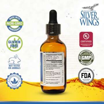 Natural Path Silver Wings Colloidal Silver Liquid - Enhanced Immune Support Supplement - 250ppm (125...