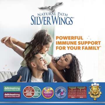 Natural Path Silver Wings Colloidal Silver Liquid - Enhanced Immune Support Supplement - 250ppm (1250mcg) - 2oz Dropper