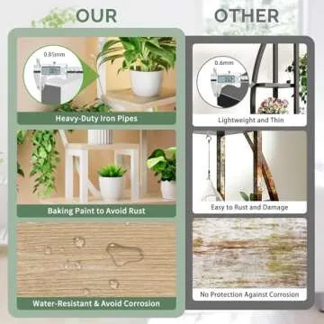 BACEKOLL Plant Stand Indoor with Grow Lights, 9 Tiered Metal Plant Shelf, 63" Tall Plant Stand for Indoor Plants Multiple, Large Plant Rack Display Shelves, Corner Plant Holder for Home, Patio (White)