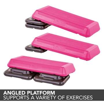 The Step Circuit Size Platform with Two (2) Freestyle Risers - Pink