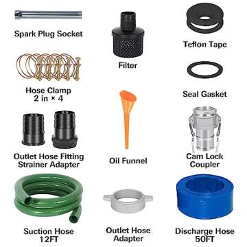 BILT HARD Semi Trash Pump 158 GPM with 50ft Hose Kit