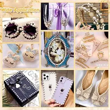 1982Pcs Self Adhesive Pearls and Rhinestones Stickers, Shynek Stick on Pearls, Stick on Face Jewels Gems for Hair, Face, Makeup, Crafts, Scrapbooking Embellishments, 6 Sizes