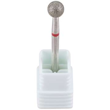 PANA 3/32" Diamond Carbide Ball Bit- Style 06, Fine Grit - Professional Cuticle Nail Drill Bits for Acrylic Gel Nails Dry Manicure Pedicure Shape Remove Tools