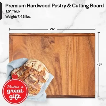 Thirteen Chefs Charcuterie Board - 24 Inch Cutting Board for Kitchen