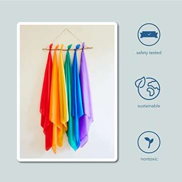 Sarah's Silks Mini Playsilks | Solid Colors | Creative Waldorf Toys for Education and Open-Ended Play (Turquoise)