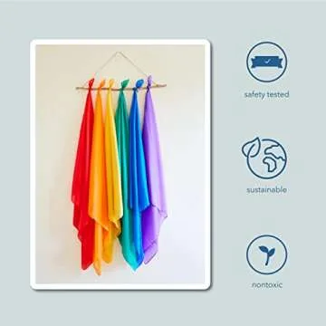 Sarah's Silks Mini Playsilks | Solid Colors | Creative Waldorf Toys for Education and Open-Ended Play (Turquoise)