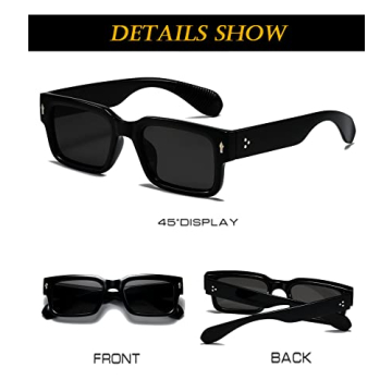 Trendy Square Frame Sunglasses UV400 Protection Unisex