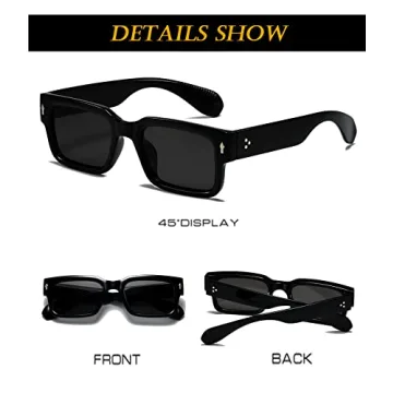 Trendy Square Frame Sunglasses UV400 Protection Unisex