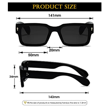 Trendy Square Frame Sunglasses UV400 Protection Unisex