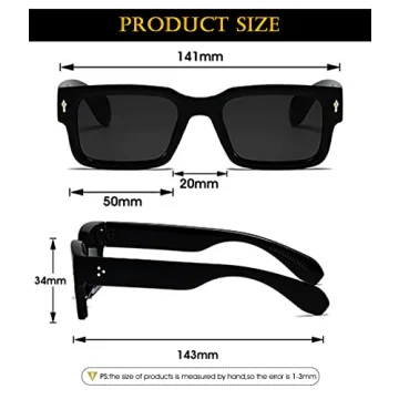 Trendy Square Frame Sunglasses UV400 Protection Unisex