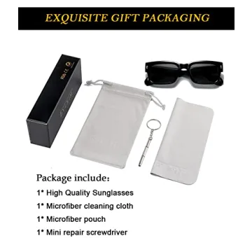 Trendy Square Frame Sunglasses UV400 Protection Unisex