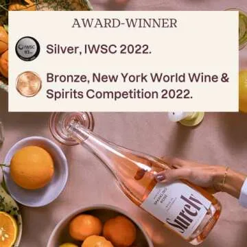 Surely Non Alcoholic Wine, Sparkling Rosé, Alcohol-Removed California Sparkling Rosé, 2g Sugar, 20 Calories, De-alcoholized, Low Sugar, Low Calorie, Gluten Free, 750ml (25 fl. oz)