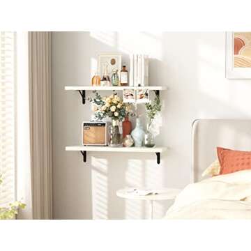 Durable SUPERJARE Floating Shelves for Stylish Storage