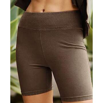 RISTALGIC Women's 2 Piece Outfit Sets FP Dupes Hot Shot Reversible Oversized Shirt Free Biker Shorts Summer People Clothes, 02-brown