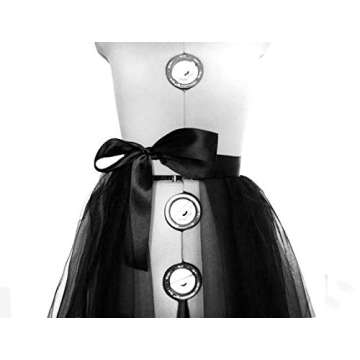 Women Tulle Tutu Long Skirts Wedding Party Cocktail Prom Bandage Mesh Maxi Dress (Black, One Size)