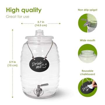 Durable Drink Dispenser with Stainless Steel Tap & Stand