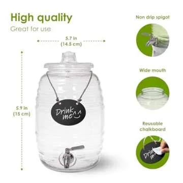 Durable Drink Dispenser with Stainless Steel Tap & Stand