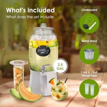 Durable Drink Dispenser with Stainless Steel Tap & Stand