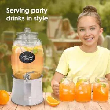 Durable Drink Dispenser with Stainless Steel Tap & Stand