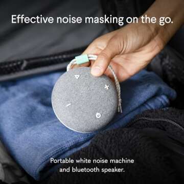 SNOOZ Go - Portable Travel Sound Machine, 6 Sounds, Fan, Pink & White Noise, Rechargeable Bluetooth ...