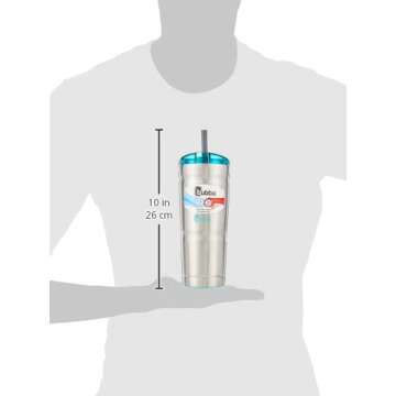 Bubba Brands Envy S Tumbler SS, 24oz (Pack of 1), Stainless Steel w/Island Teal Lid