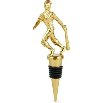 Baseball Trophy Wine Bottle Stoppers - Gold