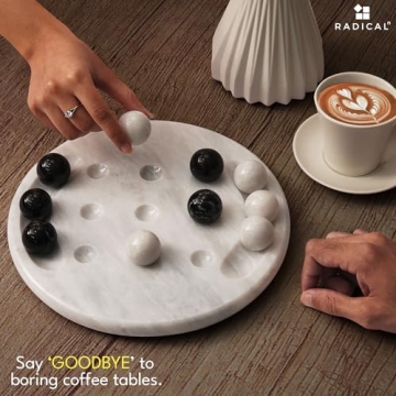 Radicaln Marble Tic Tac Toe Game for Elegant Home Decor