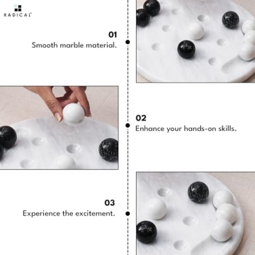 Radicaln Marble Tic Tac Toe Game for Elegant Home Decor