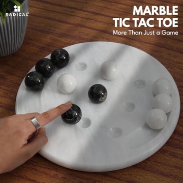 Radicaln Marble Tic Tac Toe Game for Elegant Home Decor