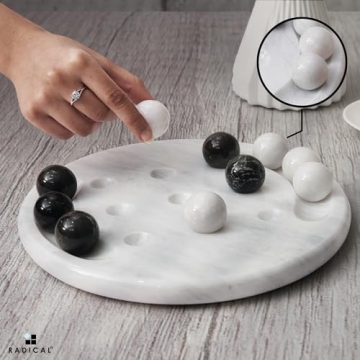 Radicaln Marble Tic Tac Toe Game for Elegant Home Decor