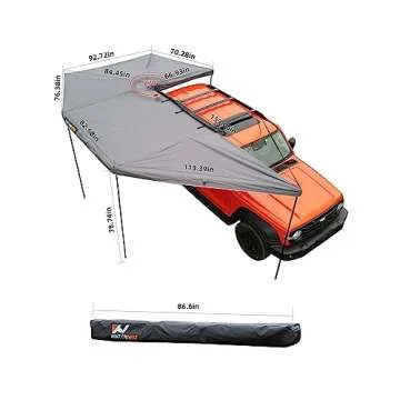 BAMACAR Naturnest 270 Degree Awning: Spacious Shade Solution for SUVs, Trucks, and Vans