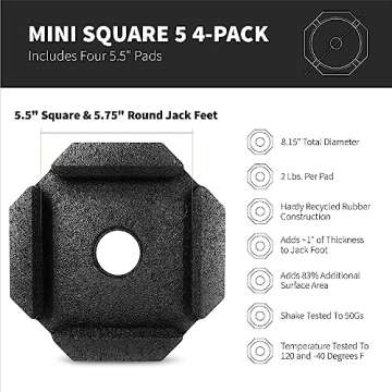 SnapPad Mini Square 5 (Pack of 4) | Enhanced RV Leveling System