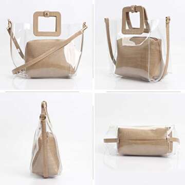 Poxas Classic PVC Jelly Bag - Stylish Waterproof Clear Handbag Tote