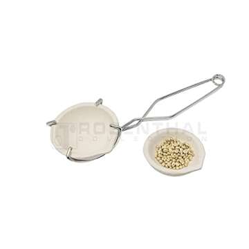 Italian Melting Ceramic Crucible Set of 2 Melting Gold Silver Copper with Whip Tongs Handle 2A (Small)