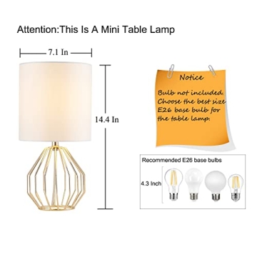 COTULIN Small Gold Table Lamp for Bedroom and Nursery