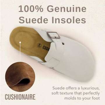 CUSHIONAIRE Hana Women’s Clogs | Slip-On Vegan Comfort | Ivory