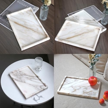 Luxury Natural Marble Serving Tray for Home Decor