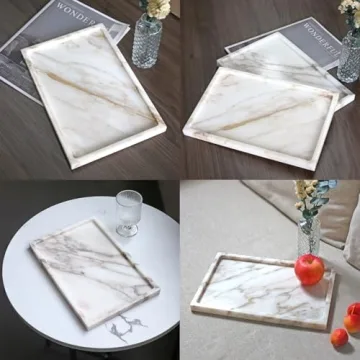 Luxury Natural Marble Serving Tray for Home Decor