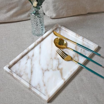 Luxury Natural Marble Serving Tray for Home Decor
