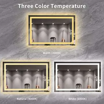 LOAAO 55X36 LED Bathroom Mirror with Anti-Fog and Dimmable Lights
