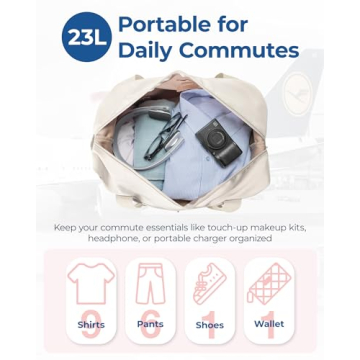 BAGSMART 23L Foldable Weekender Bag for Women