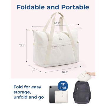 BAGSMART 23L Foldable Weekender Bag for Women