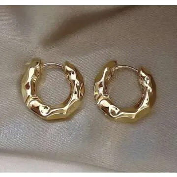 18K Gold Plated Fashion Hoop Earrings for Women, Elegant and Chic, Trendy and Luxury Jewelry Accesso...