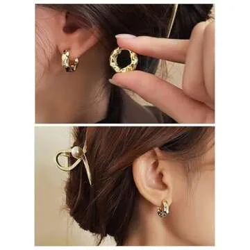 18K Gold Plated Fashion Hoop Earrings for Women, Elegant and Chic, Trendy and Luxury Jewelry Accessory in a Gift Box for a Wonderful Present