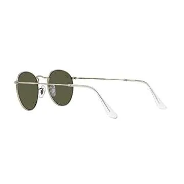 Ray-Ban Rb3447 Round Metal Sunglasses, Matte Silver/Light Green Mirrored Silver, 50 mm