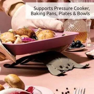 OTOTO Trivet for Kitchen Counter - Hot Pot Holder Trivet for Table - BPA Free Hot Pads for Kitchen Counter - Heat Resistant (Gray)